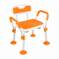 Elderly Shower Chair (Non-Foldable) | Adjustable Height | Large Suction Cup | Bathroom Safety Seat for Elderly