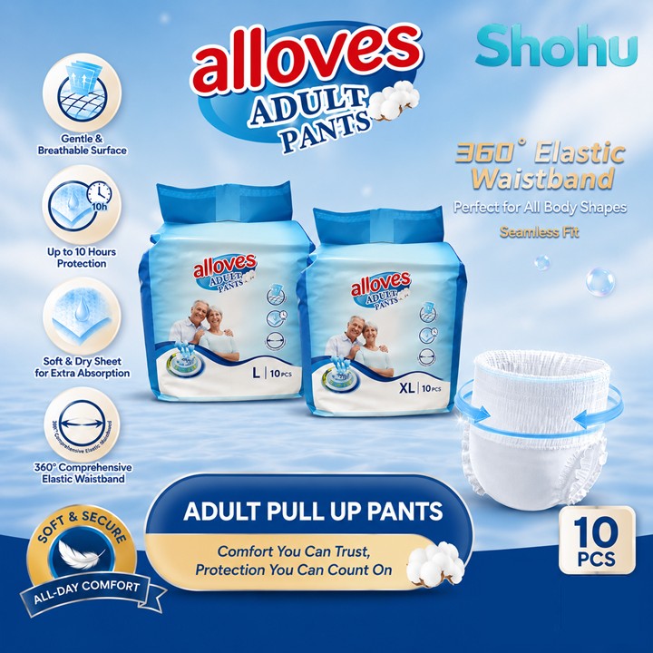 Alloves Senior Pull Up Pants | Diapers for Elderly | Super Absorbent Disposable Underwear