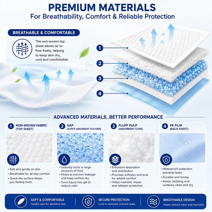 Alloves Senior Underpad | Instant Absorbent | Breathable | Waterproof Bed Protector | Non-Woven