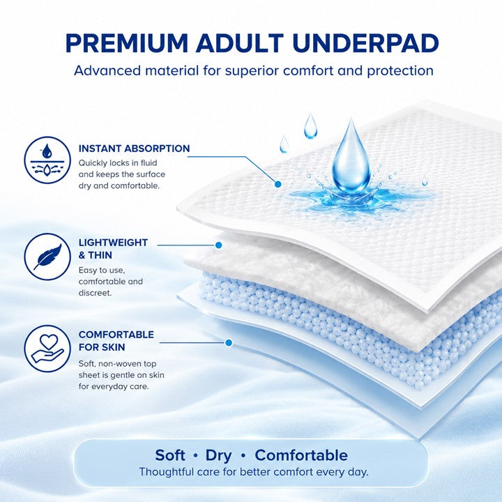 Alloves Senior Underpad | Instant Absorbent | Breathable | Waterproof Bed Protector | Non-Woven