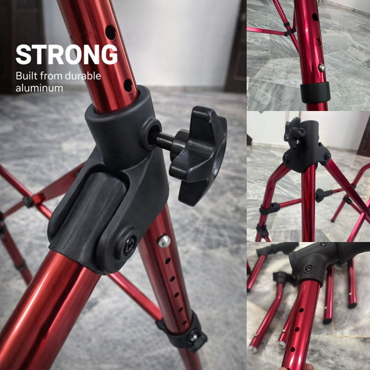 Elderly Foldable Aluminum 2-Wheel Walker | Lightweight & Height Adjustable