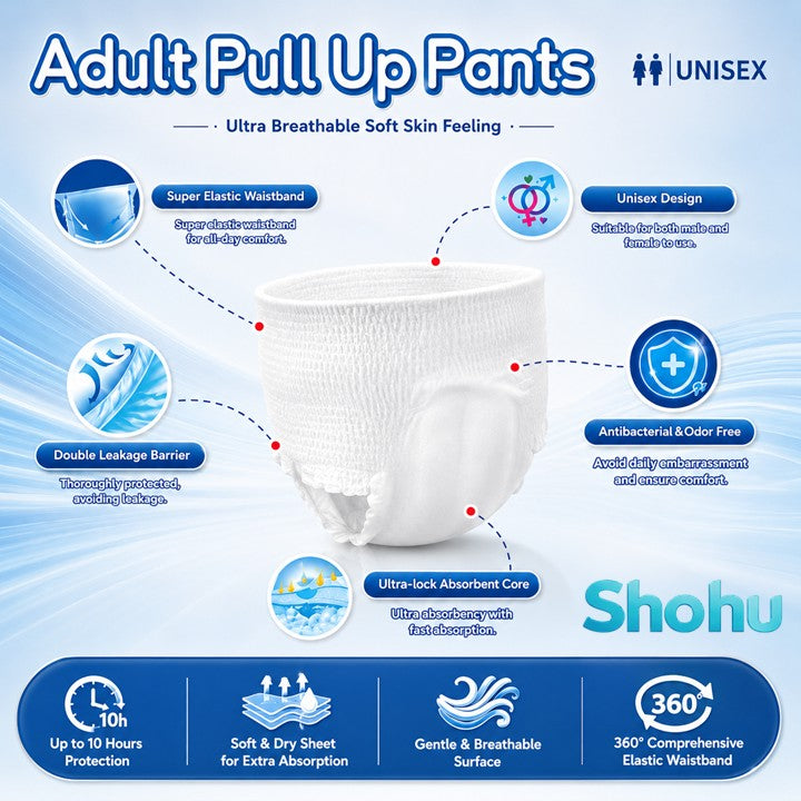 Alloves Senior Pull Up Pants | Diapers for Elderly | Super Absorbent Disposable Underwear
