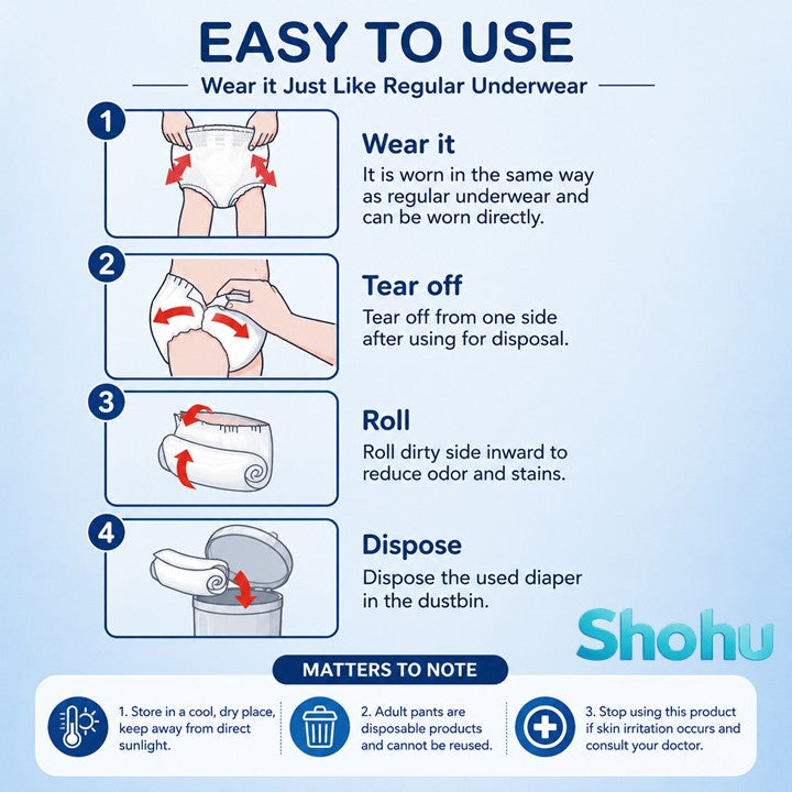 Alloves Senior Pull Up Pants | Diapers for Elderly | Super Absorbent Disposable Underwear