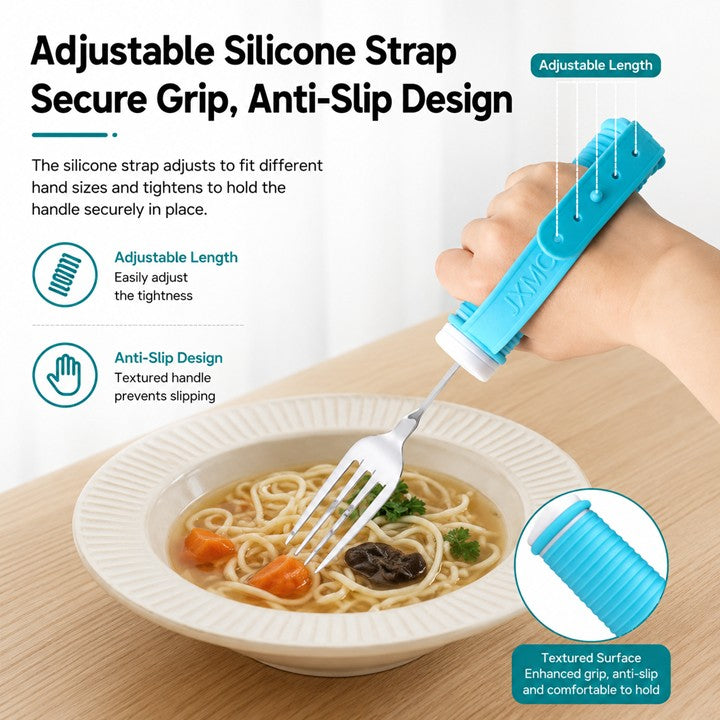 Elderly Assisted Utensil Set | Anti Spill Bowl | Adaptive Spoon Fork Chopsticks | Senior Feeding Aid