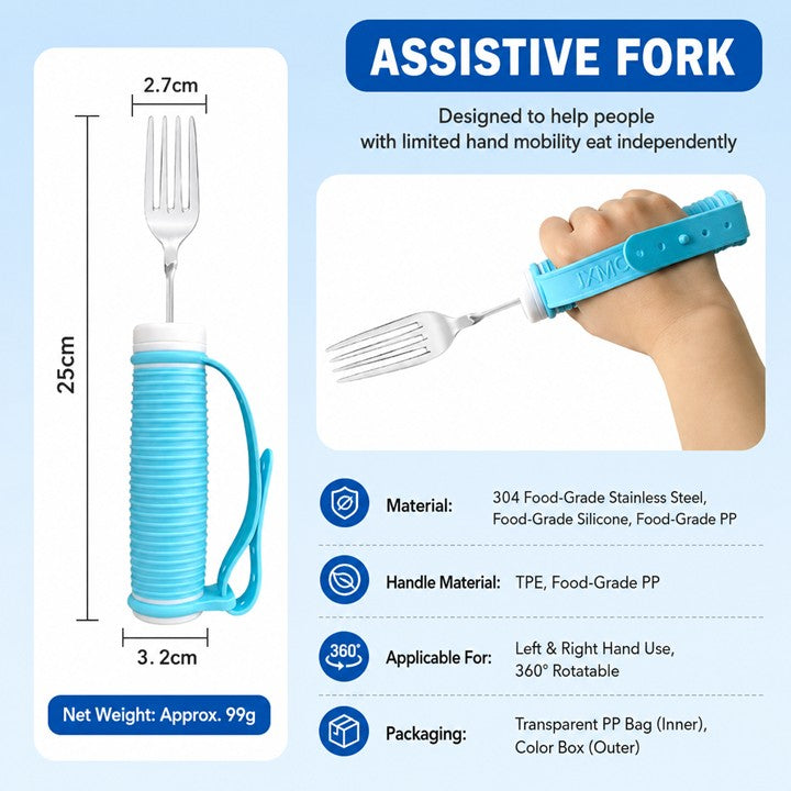 Elderly Assisted Utensil Set | Anti Spill Bowl | Adaptive Spoon Fork Chopsticks | Senior Feeding Aid