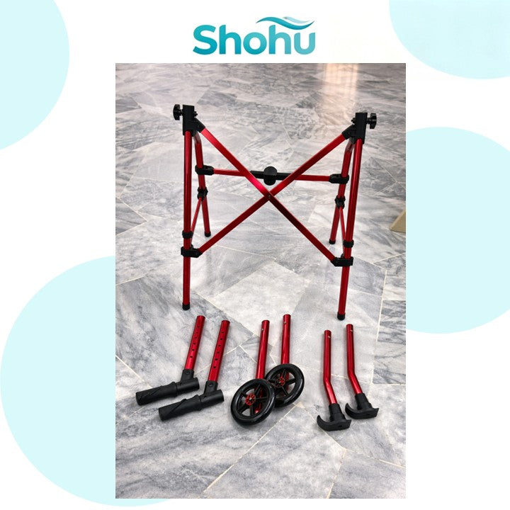 Elderly Foldable Aluminum 2-Wheel Walker | Lightweight & Height Adjustable