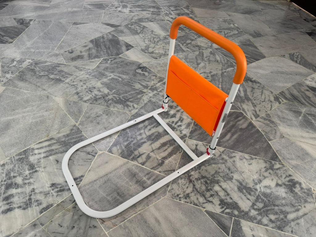 Elderly Bedside Support Frame with Storage Pocket | Anti-Slip Bedside Support Handle for Seniors