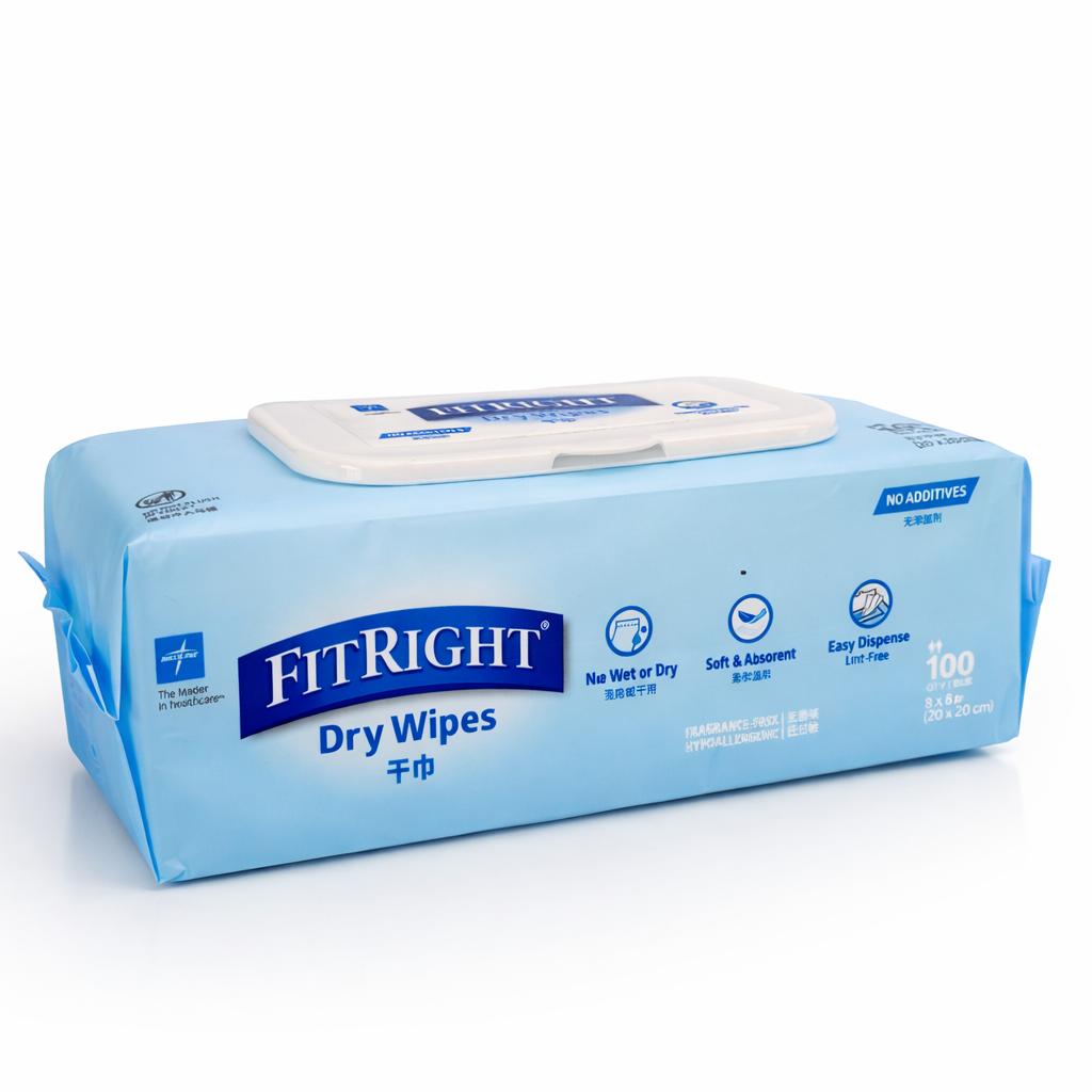 Soft Dry Wipes 100pcs (20×20cm) Thick Non-Woven Disposable Tissue | Fragrance-Free Hypoallergenic