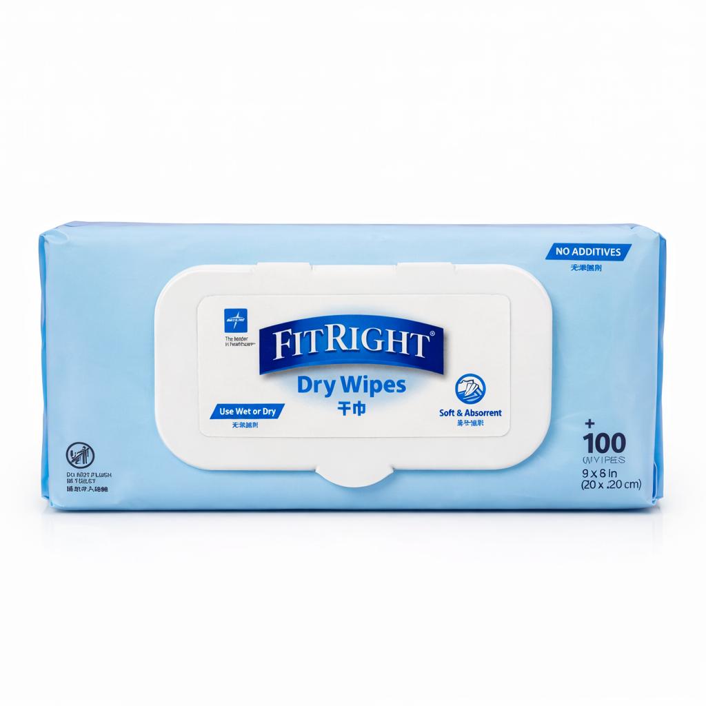Soft Dry Wipes 100pcs (20×20cm) Thick Non-Woven Disposable Tissue | Fragrance-Free Hypoallergenic