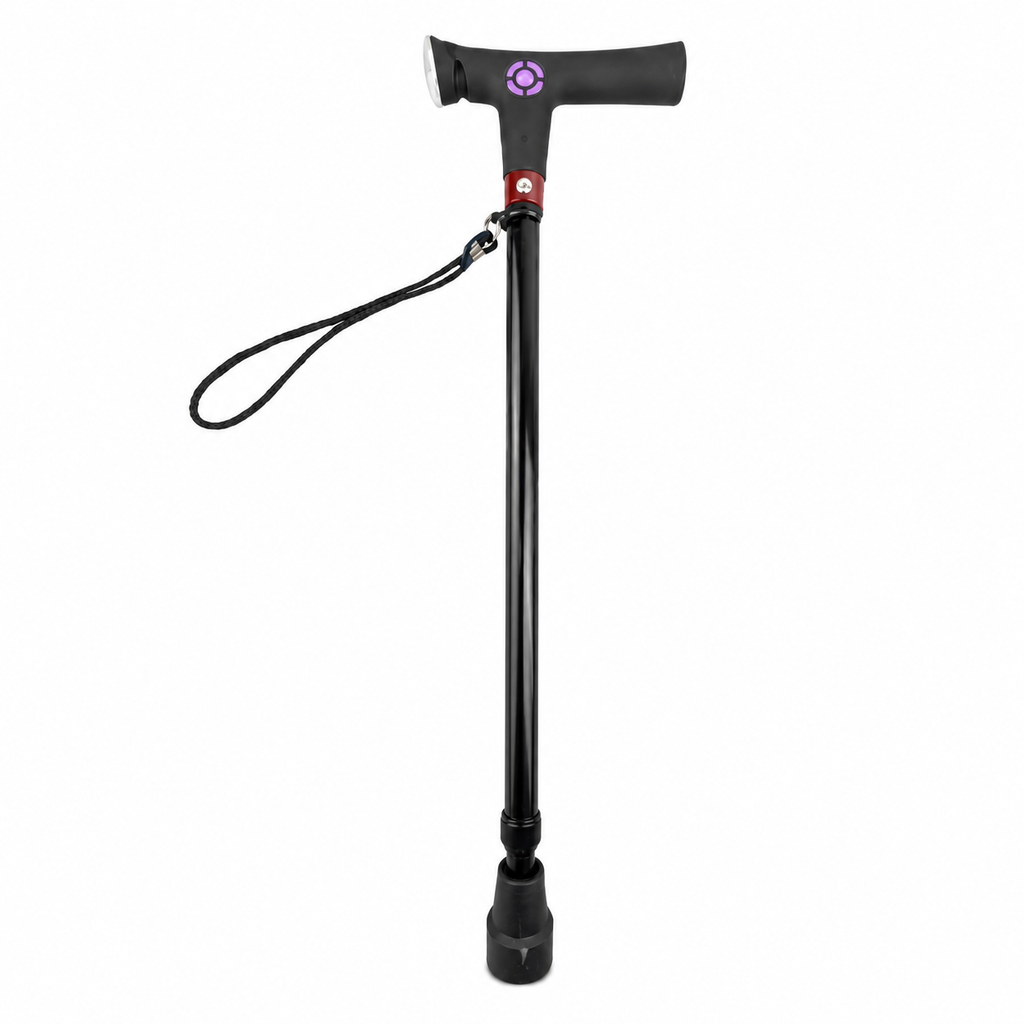 3-in-1 Safety Cane | Elderly Walking Stick | Adjustable Height | LED light | SOS Alarm | FM Radio